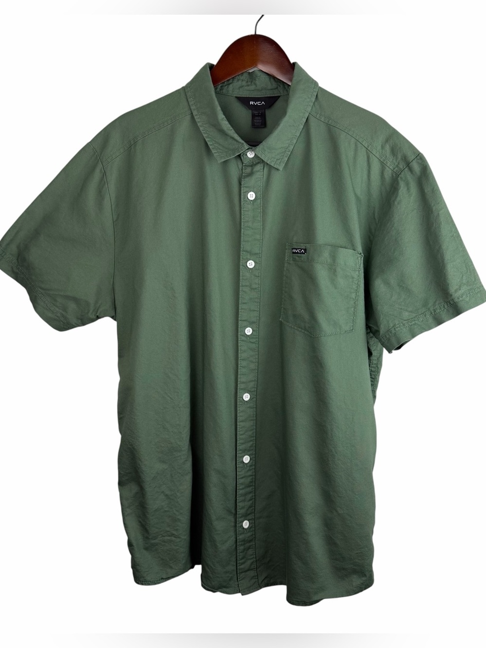 RVCA | Green That’ll Do Stretch Button Short Sleeve Shirt